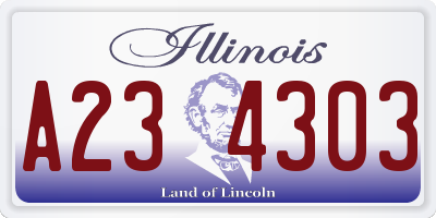 IL license plate A234303