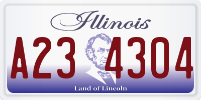 IL license plate A234304