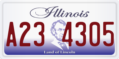 IL license plate A234305