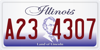 IL license plate A234307