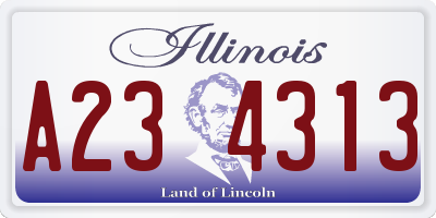 IL license plate A234313