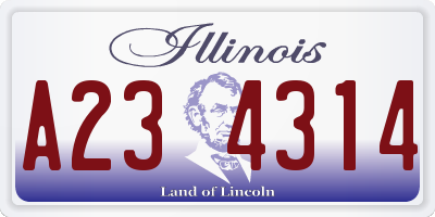 IL license plate A234314