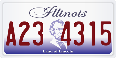 IL license plate A234315
