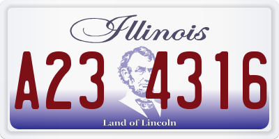 IL license plate A234316
