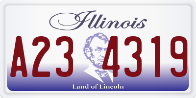 IL license plate A234319