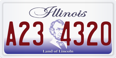 IL license plate A234320
