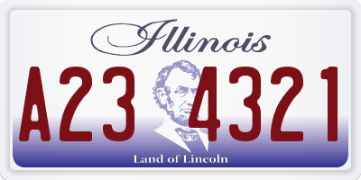 IL license plate A234321
