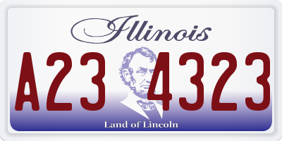 IL license plate A234323