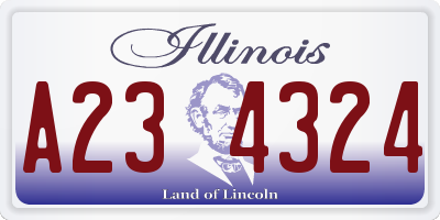 IL license plate A234324