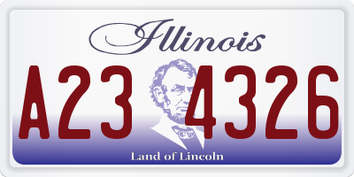 IL license plate A234326
