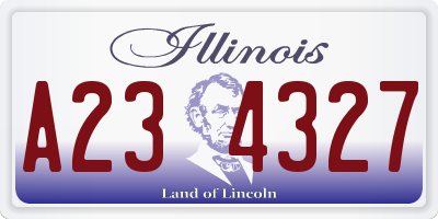 IL license plate A234327