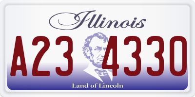 IL license plate A234330