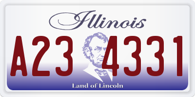 IL license plate A234331