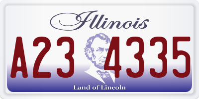 IL license plate A234335