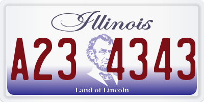 IL license plate A234343