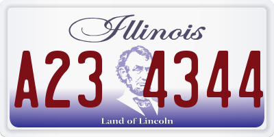 IL license plate A234344
