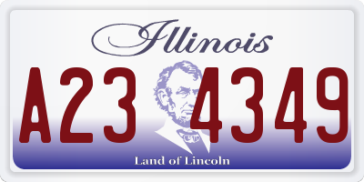 IL license plate A234349