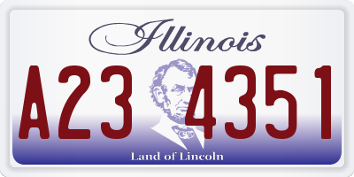 IL license plate A234351