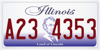 IL license plate A234353