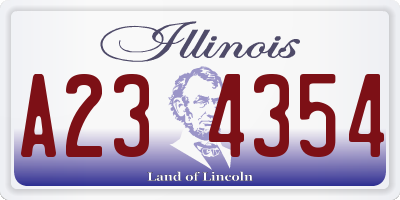 IL license plate A234354