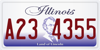 IL license plate A234355