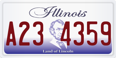 IL license plate A234359