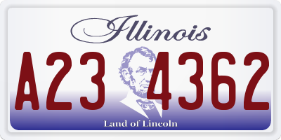 IL license plate A234362