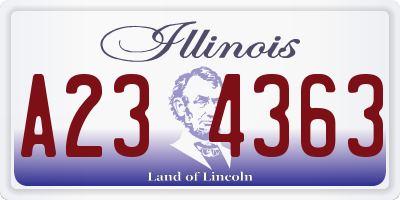 IL license plate A234363