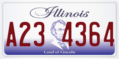 IL license plate A234364