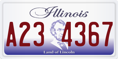 IL license plate A234367