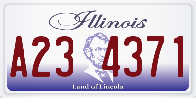 IL license plate A234371