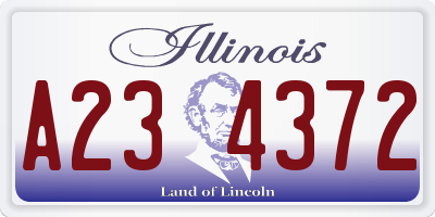 IL license plate A234372