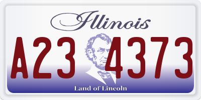 IL license plate A234373