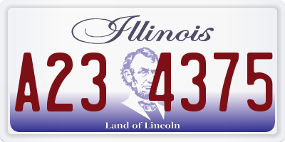 IL license plate A234375