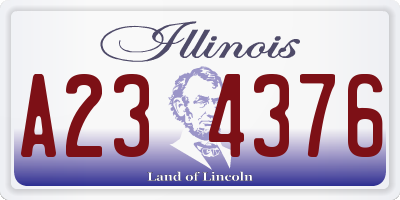 IL license plate A234376