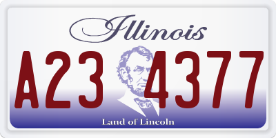 IL license plate A234377
