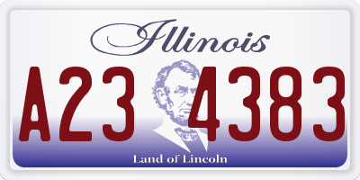 IL license plate A234383