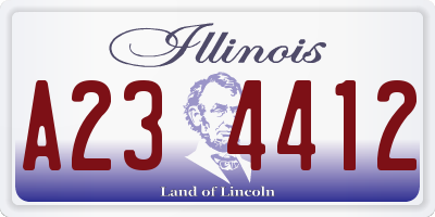 IL license plate A234412