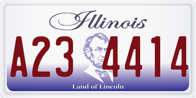 IL license plate A234414