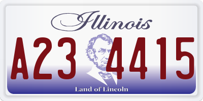 IL license plate A234415