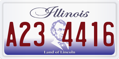 IL license plate A234416