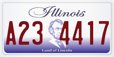 IL license plate A234417