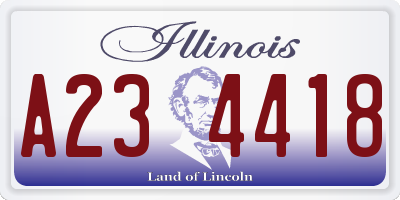 IL license plate A234418
