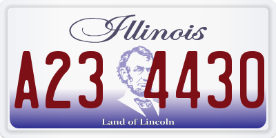 IL license plate A234430