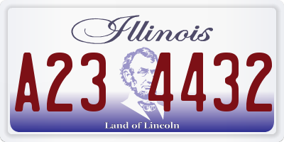 IL license plate A234432