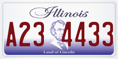 IL license plate A234433