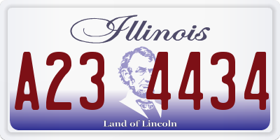 IL license plate A234434