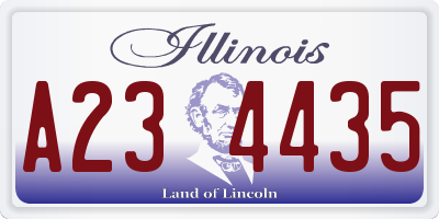 IL license plate A234435