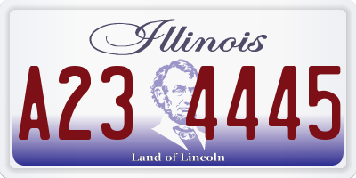 IL license plate A234445