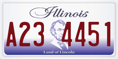 IL license plate A234451